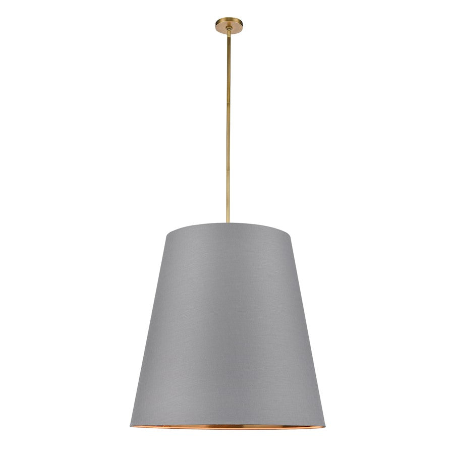 Alora Calor 3 Light 30" Pendant, Gray Linen/Gold Parchment/Brass - PD311030VBGG