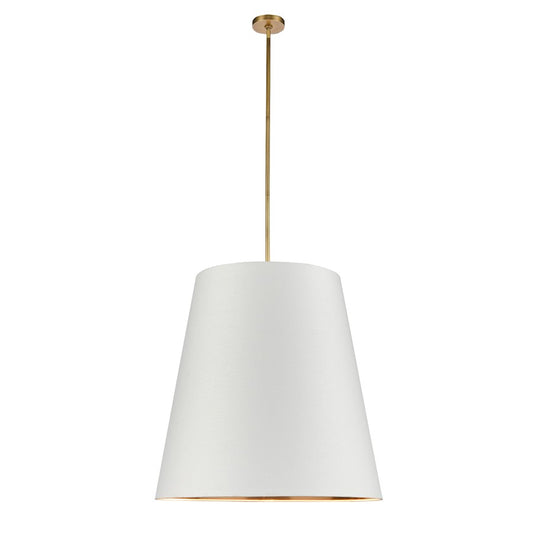 Alora Calor 3 Light 30" Pendant, Brass/White Linen/Gold Parchment - PD311030VBWG