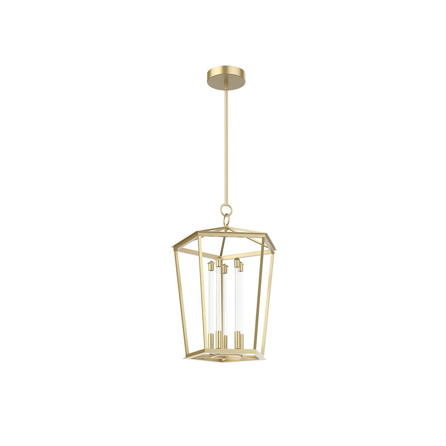 Alora Delphine LED 16" Pendant, Natural Brass/Clear - PD317122NB