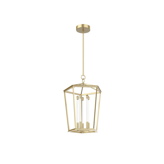 Alora Delphine LED 16" Pendant, Natural Brass/Clear - PD317122NB