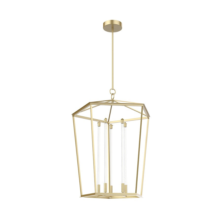 Alora Delphine LED 25" Pendant, Natural Brass/Clear - PD317129NB