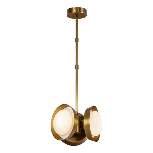 Alora Alonso 13" LED Pendant, Vintage Brass/Opal - PD320313VB