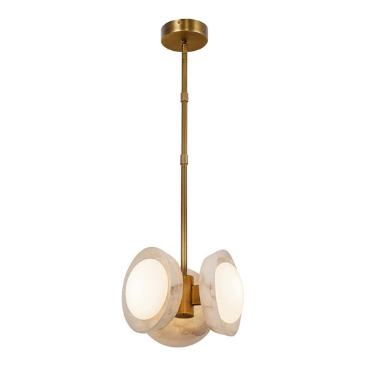 Alora Alonso 13" LED Pendant, Vintage Brass/Alabaster/Opal - PD320313VBAR