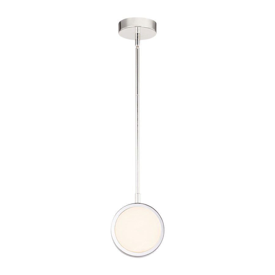 Alora Blanco 6" LED Pendant, Polished Nickel/Alabaster - PD325106PNAR