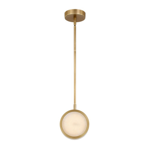 Alora Blanco 6" LED Pendant, Vintage Brass/Alabaster - PD325106VBAR