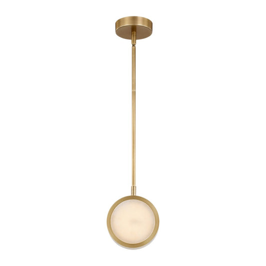 Kuzco Blanco 6"LED Pendant, Brass/Alabaster/Alabaster Shade - PD325106VBAR-UNV