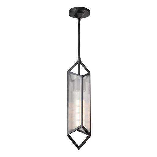 Alora Cairo 1 Light 19" Pendant, Ribbed/Urban Bronze/Clear Ribbed - PD332119UBCR