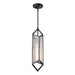 Alora Cairo 1 Light 19" Pendant, Ribbed/Urban Bronze/Clear Ribbed - PD332119UBCR