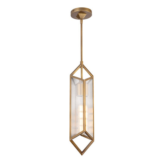 Alora Cairo 1 Light 19" Pendant, Ribbed/Brass/Clear Ribbed - PD332119VBCR