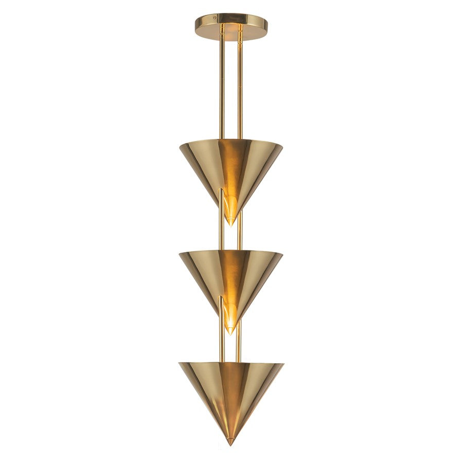 Kuzco Versus 10-in Brass Pendant, Patina Brass