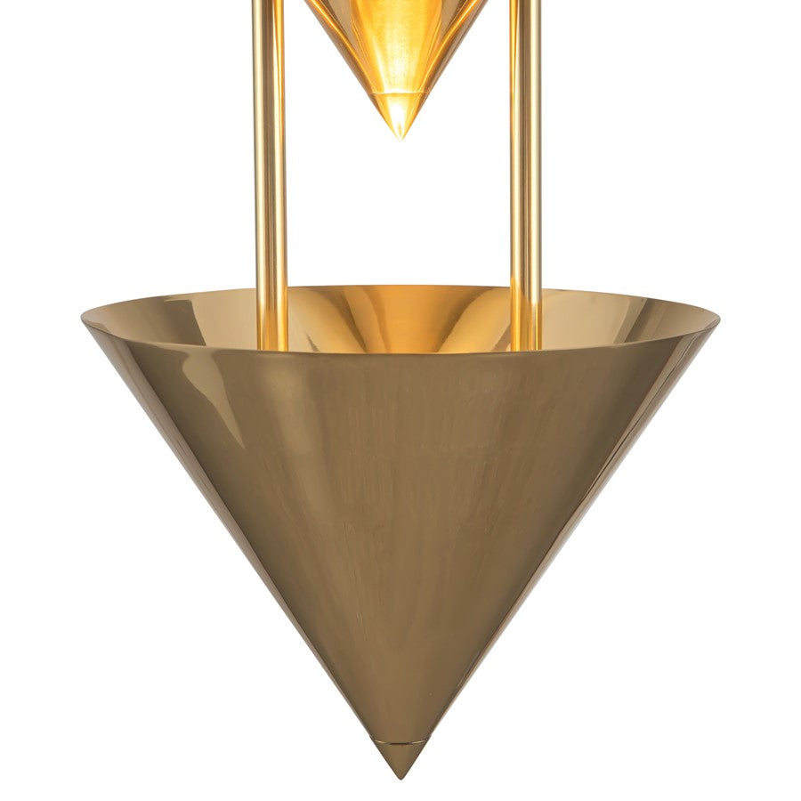 Kuzco Versus 10-in Brass Pendant, Patina Brass