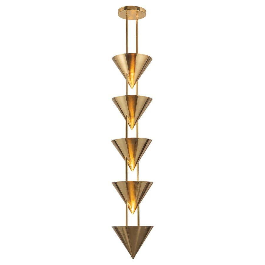 Kuzco Versus 10" Brass Pendant, Patina Brass