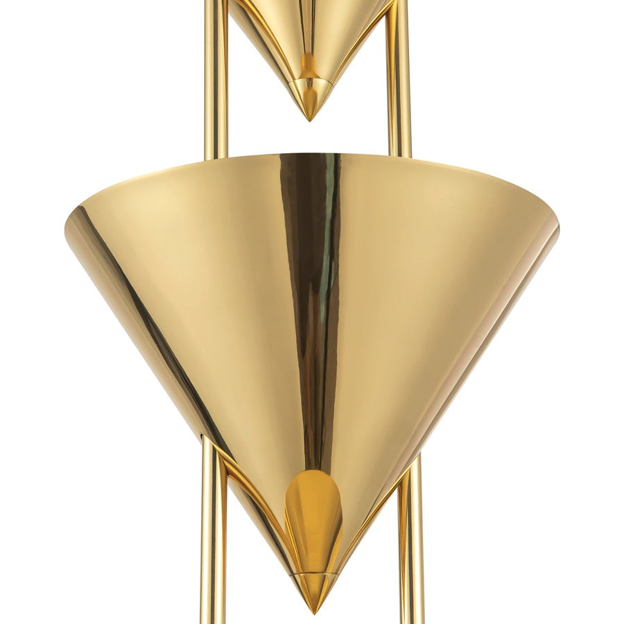 Kuzco Versus 10" Brass Pendant, Patina Brass