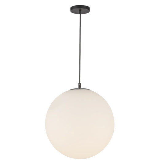 Kuzco Marco 16" Socket Pendant, Black/Opal Glass/Opal Glass - PD34216-BK-OP