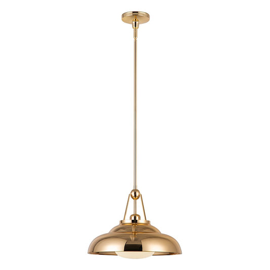 Alora Palmetto 1 Light 14" Pendant, Polished Brass/Glossy Opal - PD344014PBGO