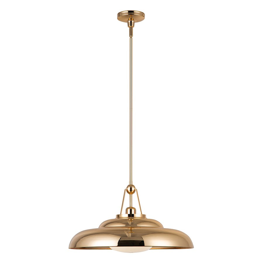 Alora Palmetto 1 Light 20" Pendant, Polished Brass/Glossy Opal - PD344020PBGO