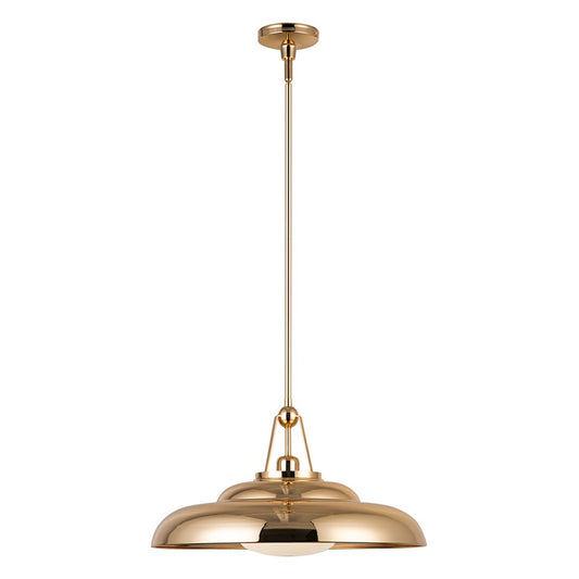 Alora Palmetto 1 Light 20" Pendant, Polished Brass/Glossy Opal - PD344020PBGO