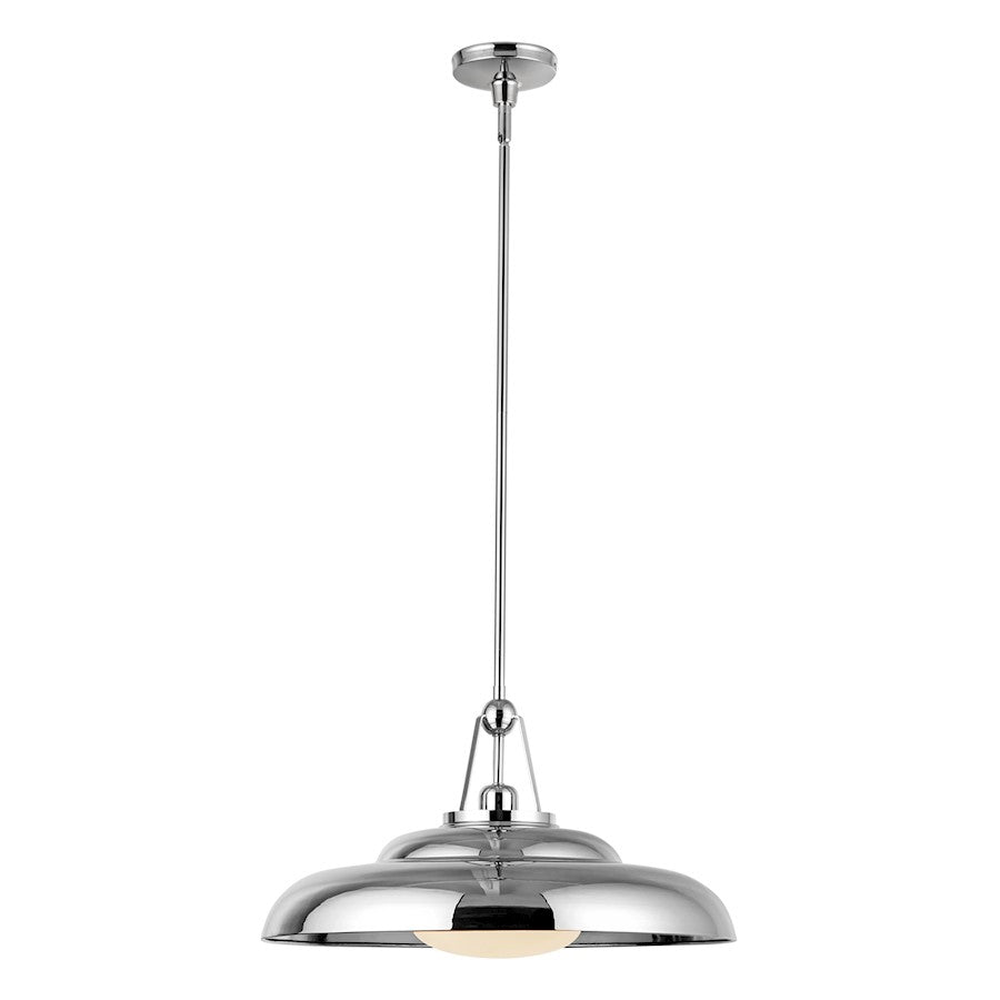 Alora Palmetto 1 Light 20" Pendant, Polished Nickel/Glossy Opal - PD344020PNGO