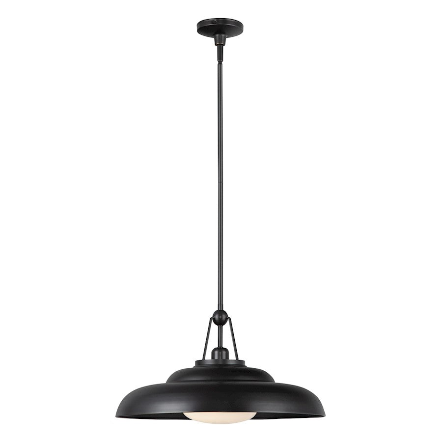 Alora Palmetto 1 Light 20" Pendant, Urban Bronze/Glossy Opal - PD344020UBGO