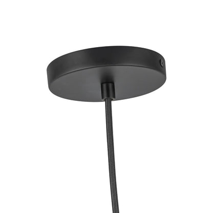 Kuzco Marco 16" (196" Wire) Socket Pendant, Black/Opal Glass