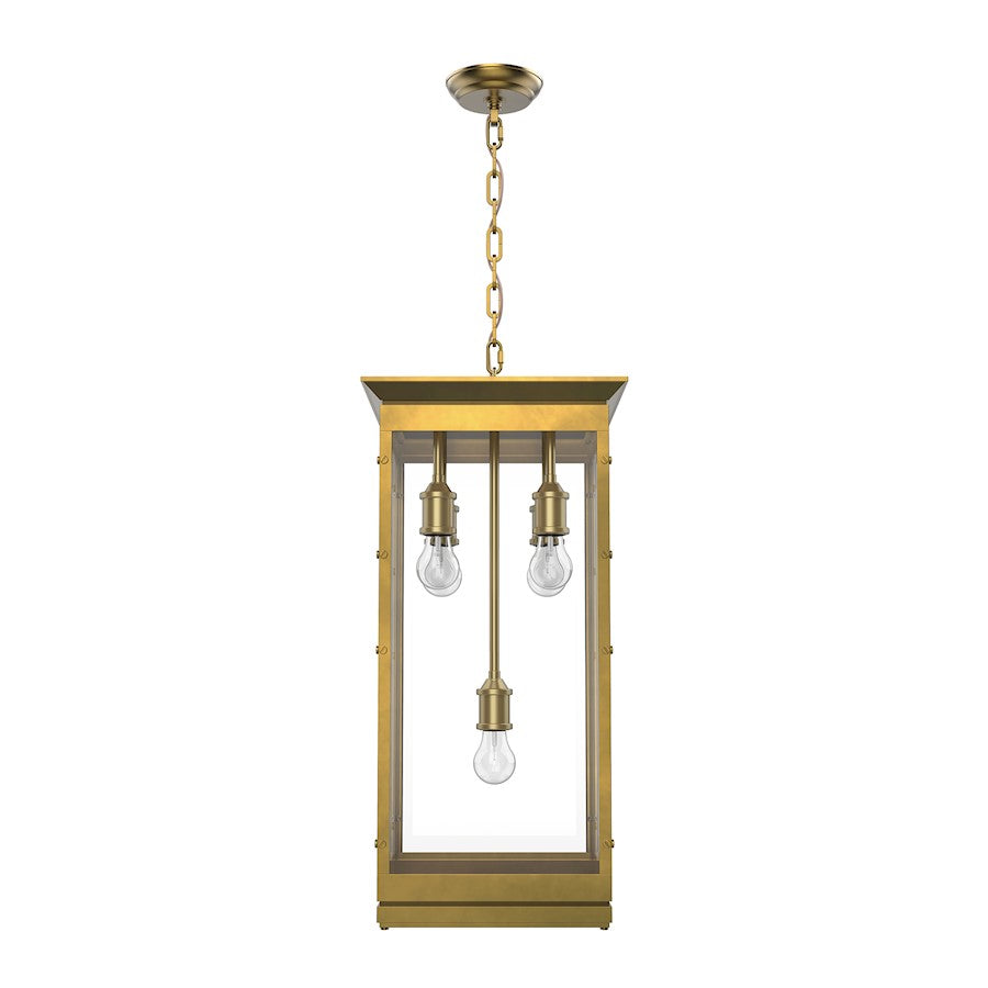 Alora Douglas 5 Light Pendant, Vintage Brass/Clear - PD351018VB