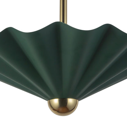 Kuzco Furrow 16" Green Dimmable LED Pendant, Pine Green