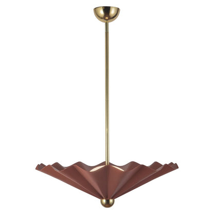 Kuzco Furrow 25" Red Dimmable LED Pendant, Burgundy