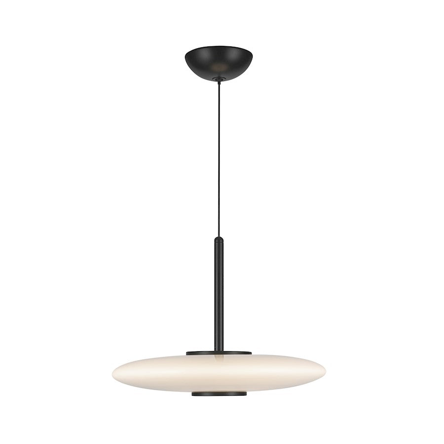 Kuzco Kyoto 18in 1-Light Pendant | Black Aluminum and Glossy Opal Glass | Kitchen Island & Dining Room | Model PD37018-BK-GO-3WCCT-UNV