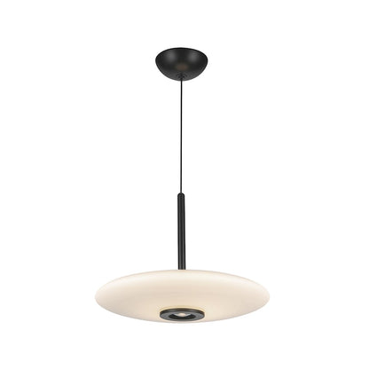 Kuzco Kyoto 18in 1-Light Pendant | Black Aluminum and Glossy Opal Glass | Kitchen Island & Dining Room | Model PD37018-BK-GO-3WCCT-UNV