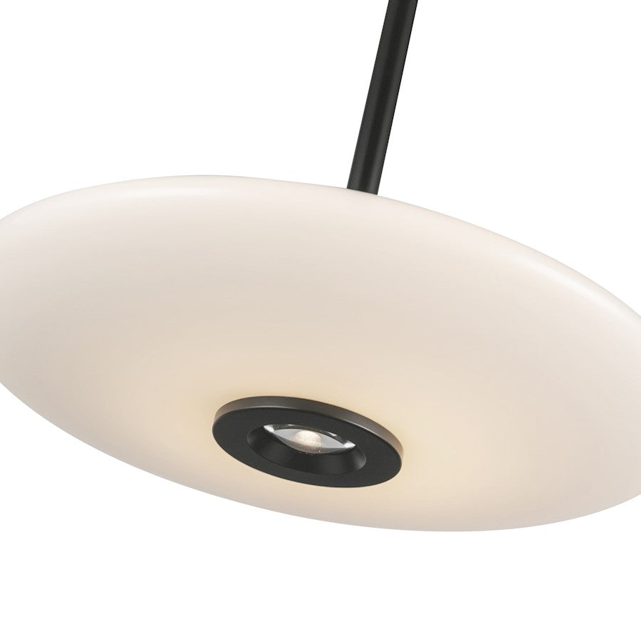 Kuzco Kyoto 18in 1-Light Pendant | Black Aluminum and Glossy Opal Glass | Kitchen Island & Dining Room | Model PD37018-BK-GO-3WCCT-UNV