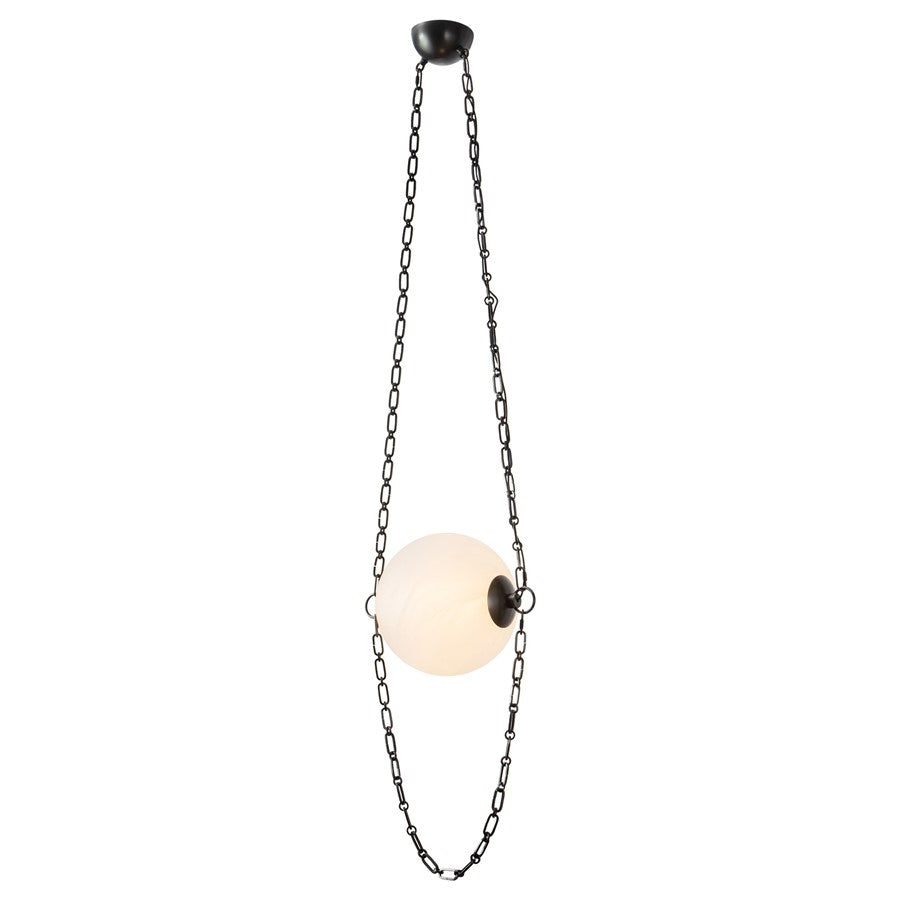 Kuzco Petra 10" Black Dimmable LED Pendant, Urban Bronze/Cloud Glass