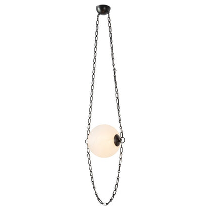 Kuzco Petra 10" Black Dimmable LED Pendant, Urban Bronze/Cloud Glass
