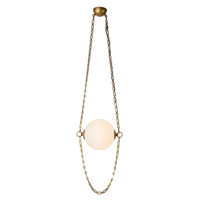 Kuzco Petra 10" Brass Dim LED Pend, Vintage Brass/Cloud Glass - PD372010VBCDG