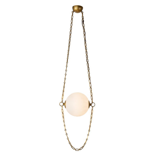 Kuzco Petra 10" Brass Dim LED Pend, Vintage Brass/Cloud Glass - PD372010VBCDG
