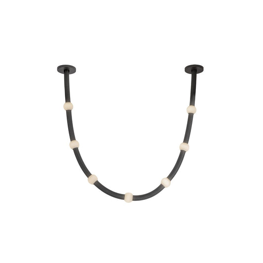 Kuzco Corda 7-ft LED Pendant, 32W/RT, Black/Opal Glass - PD39307-BK-OP-UNV-RT