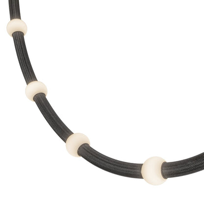 Kuzco Corda 10-ft LED Pendant, 48W, Black/Opal Glass