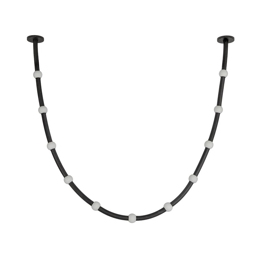 Kuzco Corda 10" LED Pendant, 48W/RT, Black/Opal Glass