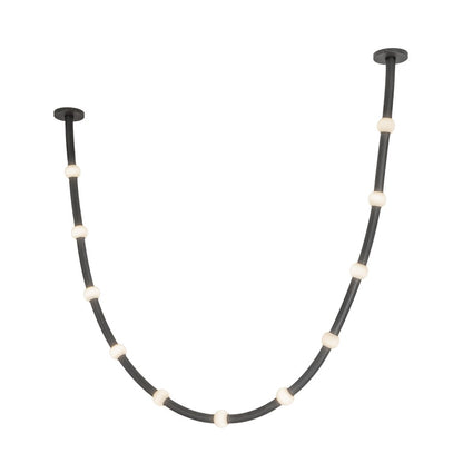 Kuzco Corda 10" LED Pendant, 48W/RT, Black/Opal Glass