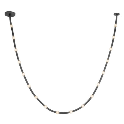 Kuzco Corda 17-ft LED Pendant, 76W, Black/Opal Glass - PD39317-BK-OP-UNV-010