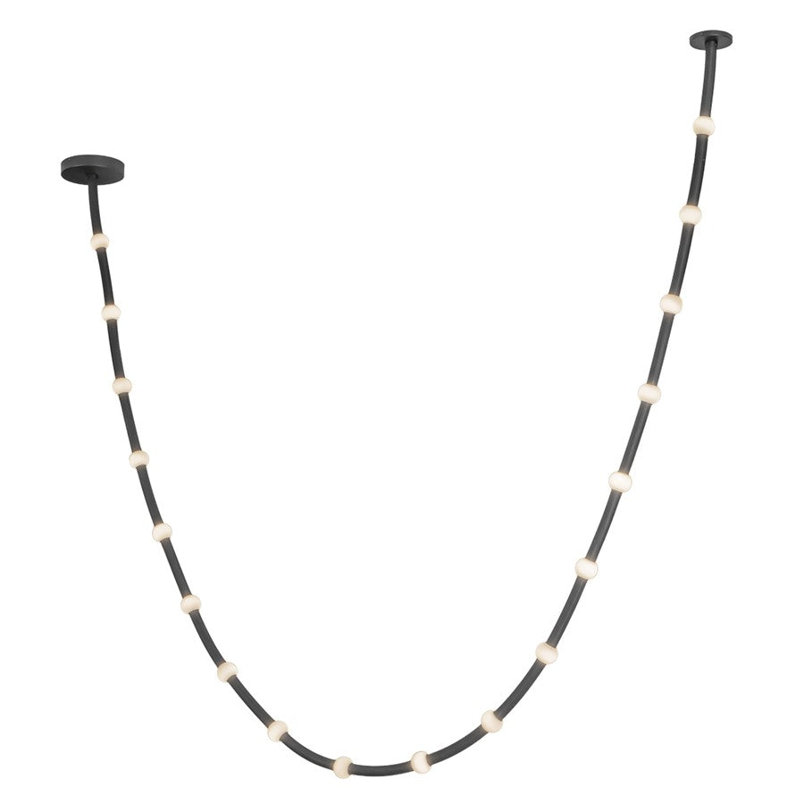 Kuzco Corda 17-ft LED Pendant, 76W, Black/Opal Glass