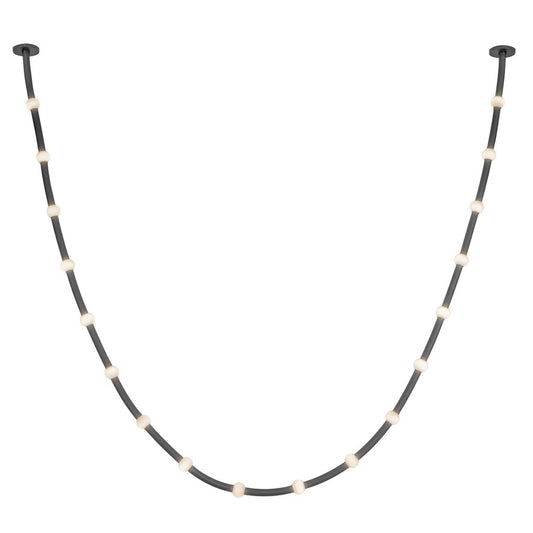 Kuzco Corda 17" LED Pendant, 76W/RT, Black/Opal Glass - PD39317-BK-OP-UNV-010-RT