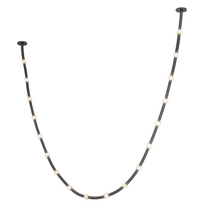 Kuzco Corda 17" LED Pendant, 76W/RT, Black/Opal Glass