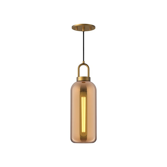 Alora Mood Soji 1 Light 5" Pendant, Gold/Clear/Copper Glass - PD401505AGCP