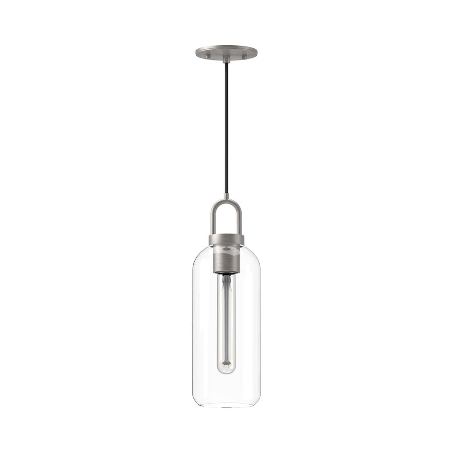 Alora Mood Soji 1Lt 5" Pendant, Nickel/Clear - PD401505BNCL