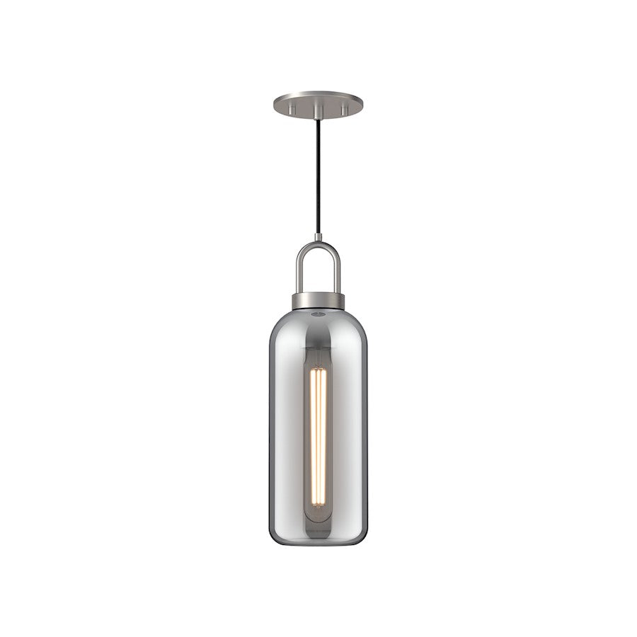 Alora Mood Soji 1Lt 5" Pendant, Nickel/Smoked - PD401505BNSM