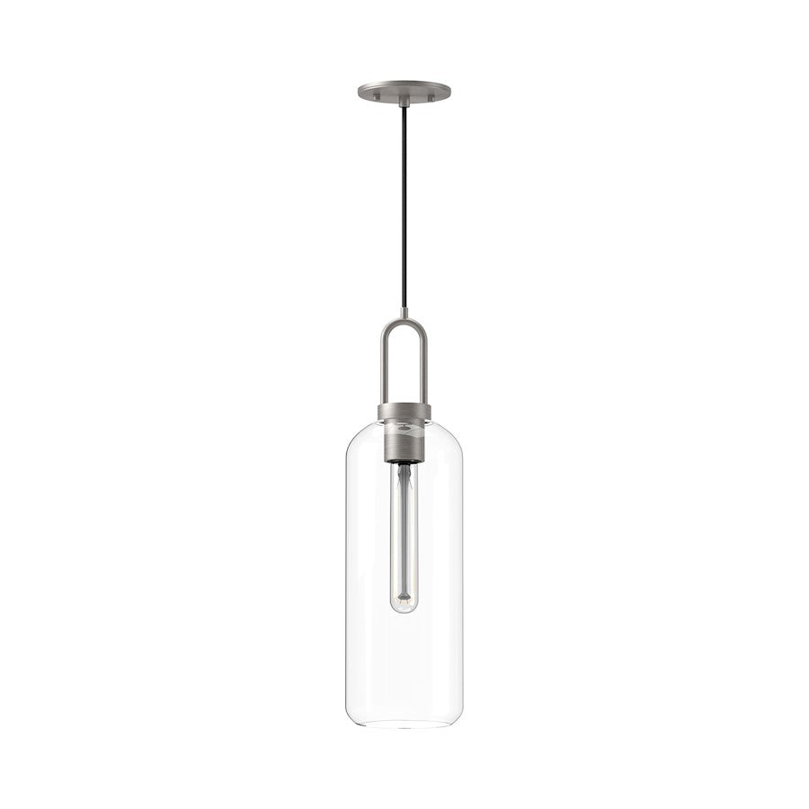 Alora Mood Soji 1Lt 6" Pendant, Nickel/Clear - PD401606BNCL