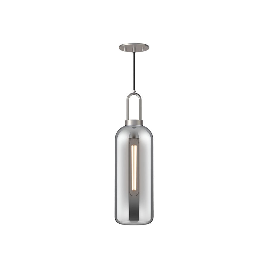 Alora Mood Soji 1Lt 6" Pendant, Nickel/Smoked - PD401606BNSM