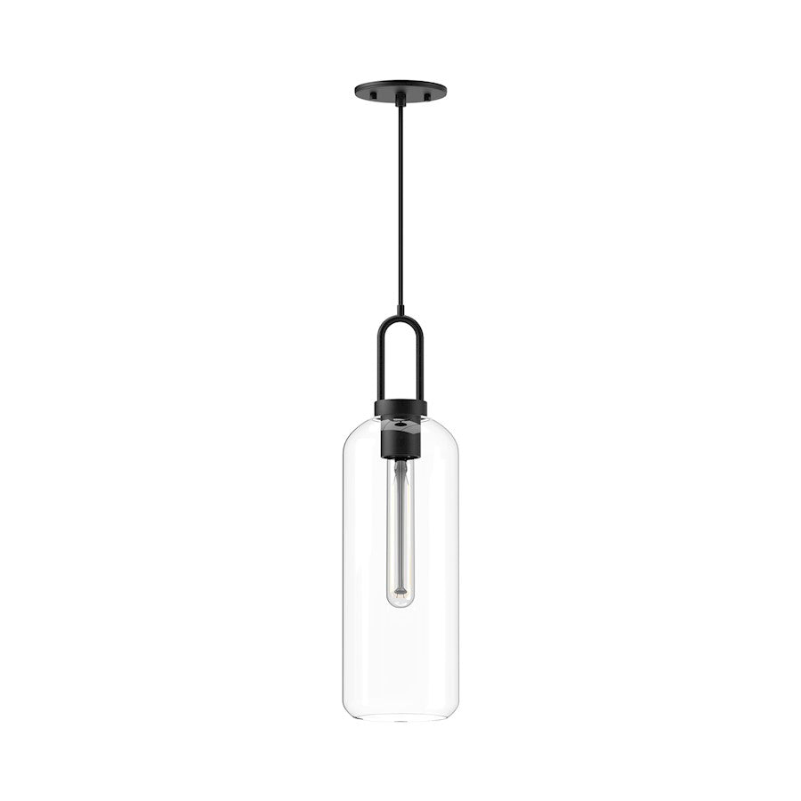 Alora Mood Soji 1Lt 6" Pendant, Clear/Black - PD401606MBCL