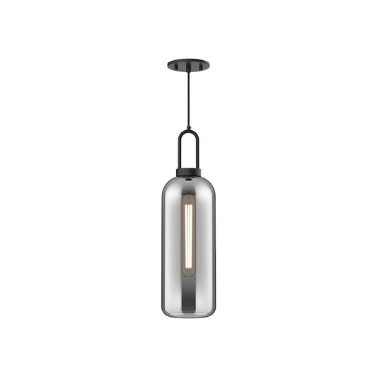 Alora Mood Soji 1Lt 6" Pendant, Black/Clear - PD401606MBSM