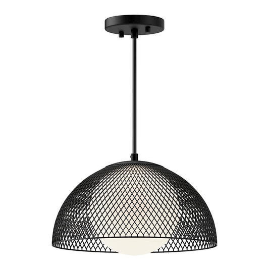 Alora Mood Haven 1 Light 12" Pendant, Matte Black/Opal Matte/Opal - PD402513MBOP